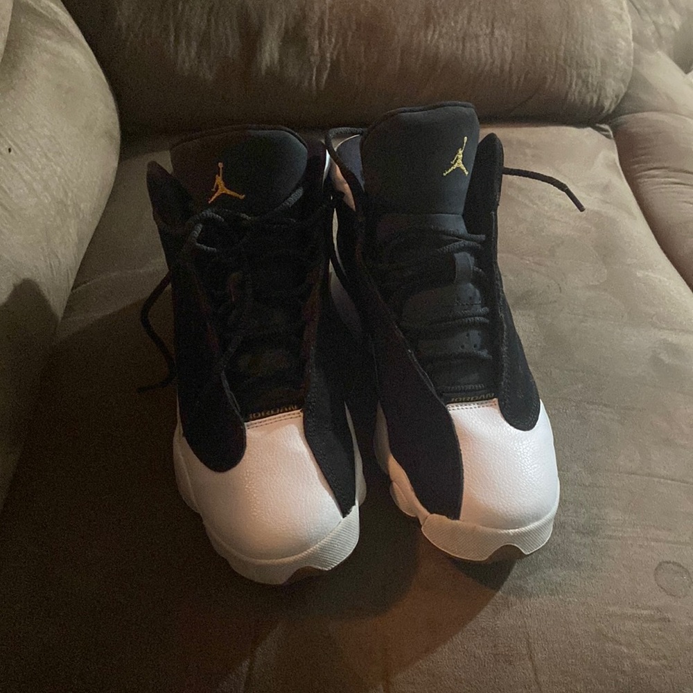 Black Whit and Brown Jordan 13’s